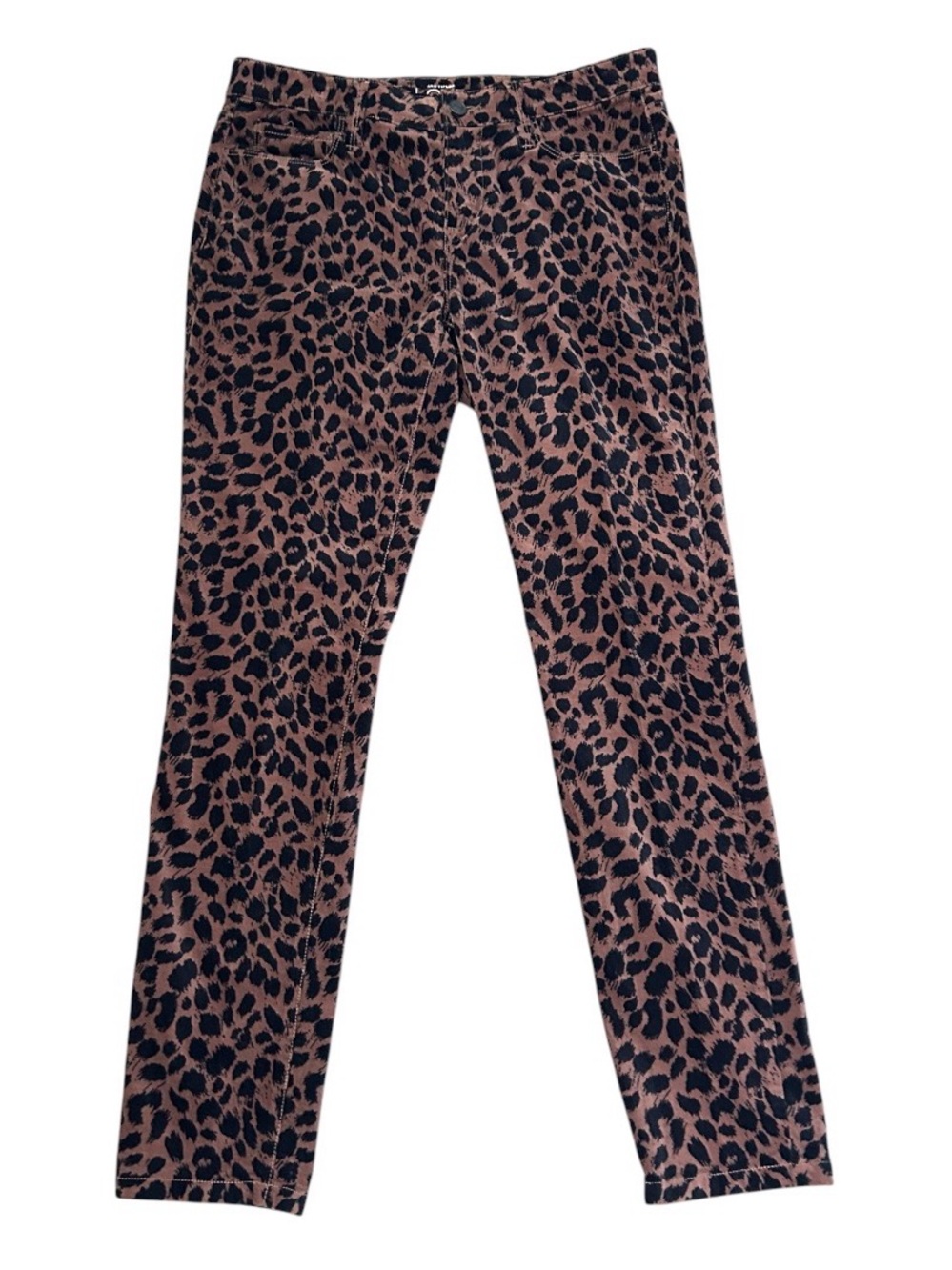 LOFT Super Skinny Leopard Print Pants - Black & Brown